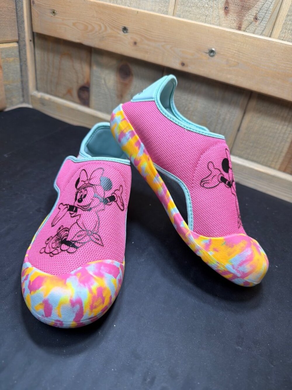 Title: adidas Kids Youth 1 Disney Minnie Mouse Suru365 Slip On Pink Tie Dye Shoe